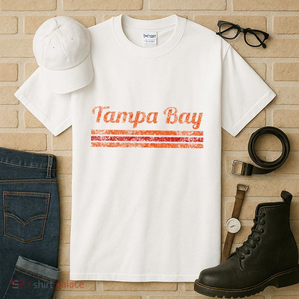 Tampa Bay Florida Retro Vintage Weathered Stripe Throwback Tall T-Shirt
