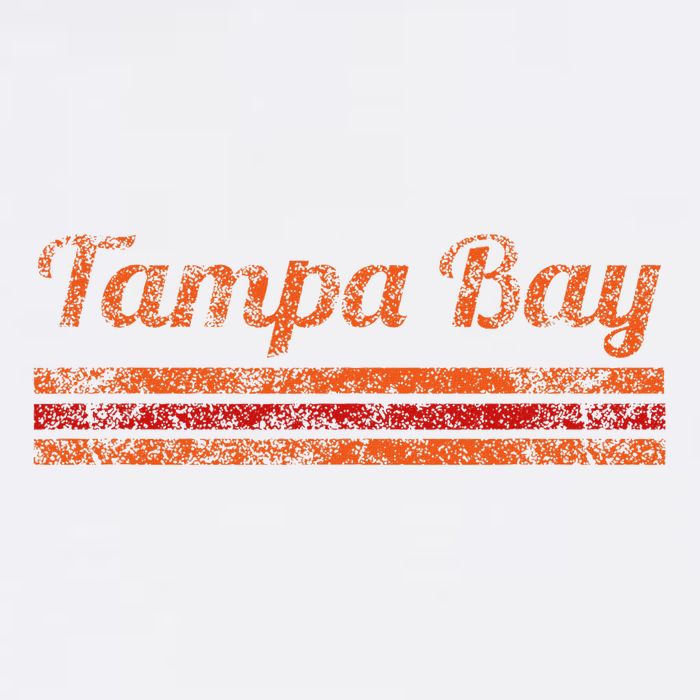 Tampa Bay Florida Retro Vintage Weathered Stripe Throwback Button