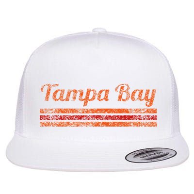 Tampa Bay Florida Retro Vintage Weathered Stripe Throwback Flatbill Hat