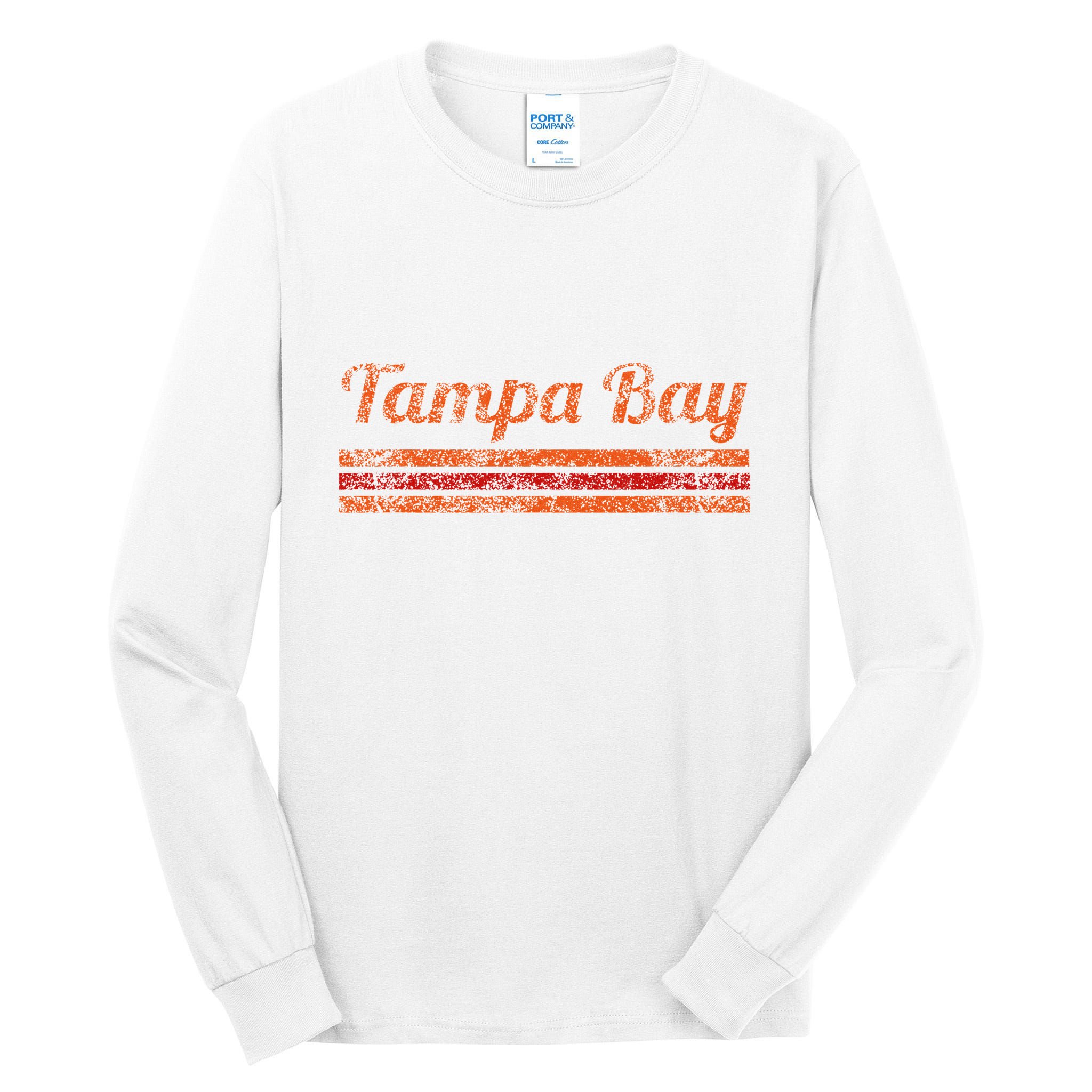 Tampa Bay Florida Retro Vintage Weathered Stripe Throwback Tall Long Sleeve T-Shirt