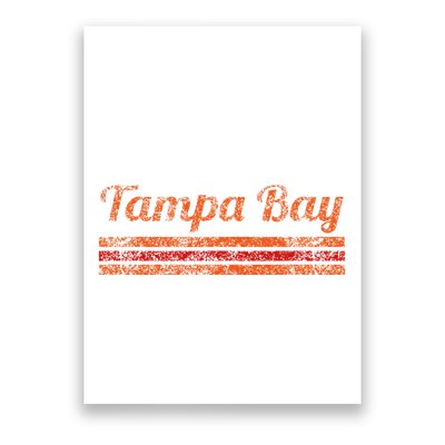 Tampa Bay Florida Retro Vintage Weathered Stripe Throwback Poster