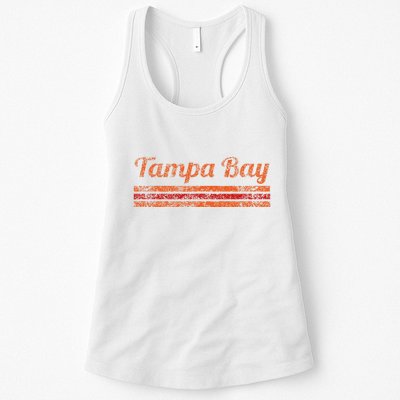 Tampa Bay Florida Retro Vintage Weathered Stripe Throwback Womens Tank Top
