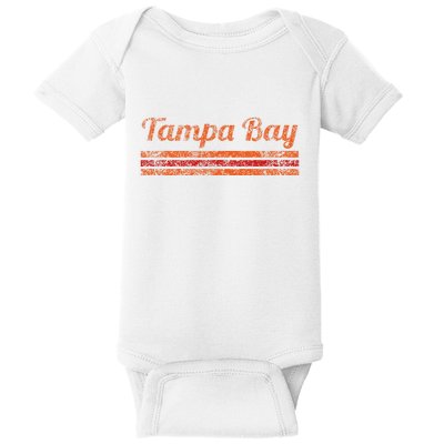 Tampa Bay Florida Retro Vintage Weathered Stripe Throwback Baby Bodysuit