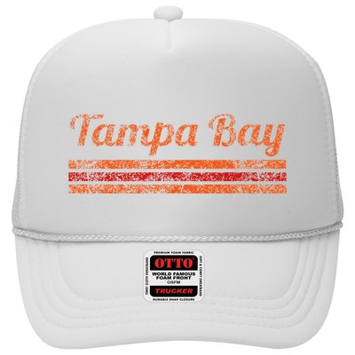 Tampa Bay Florida Retro Vintage Weathered Stripe Throwback Trucker Hat