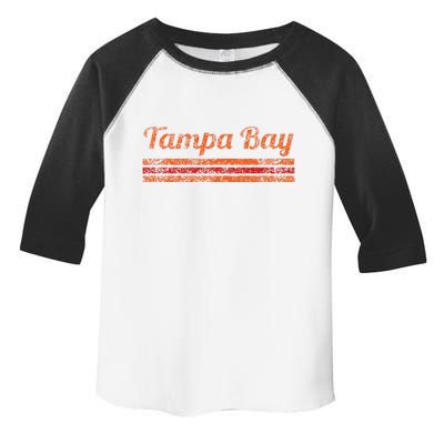Tampa Bay Florida Retro Vintage Weathered Stripe Throwback Toddler Fine Jersey T-Shirt