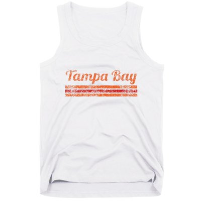 Tampa Bay Florida Retro Vintage Weathered Stripe Throwback Tank Top