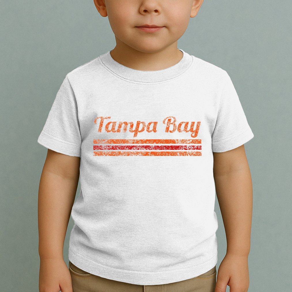 Tampa Bay Florida Retro Vintage Weathered Stripe Throwback Toddler T-Shirt