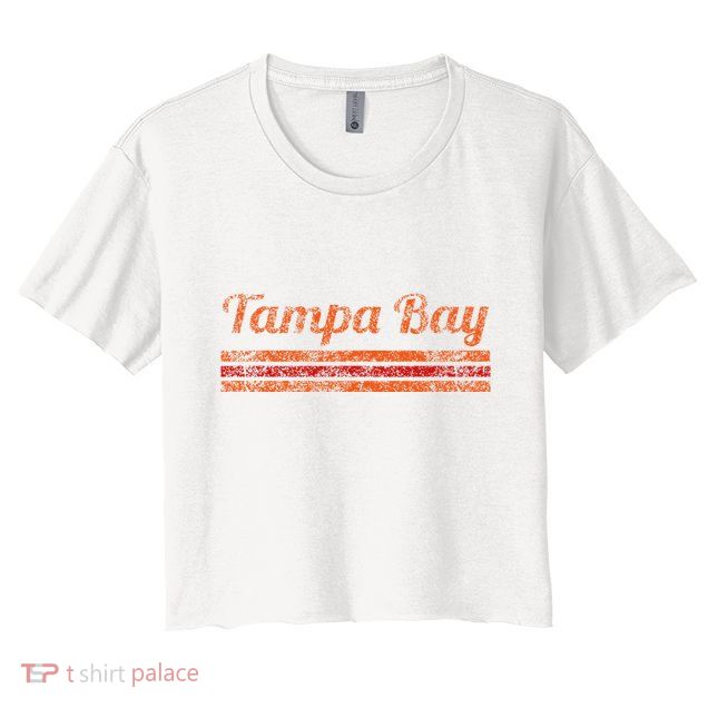 Tampa Bay Florida Retro Vintage Weathered Stripe Throwback Crop Top