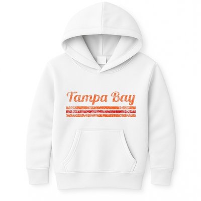 Tampa Bay Florida Retro Vintage Weathered Stripe Throwback Kids Hoodie