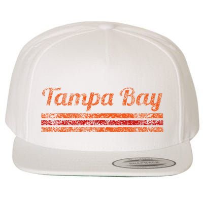 Tampa Bay Florida Retro Vintage Weathered Stripe Throwback Wool Snapback Cap