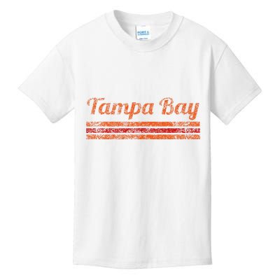Tampa Bay Florida Retro Vintage Weathered Stripe Throwback Kids T-Shirt