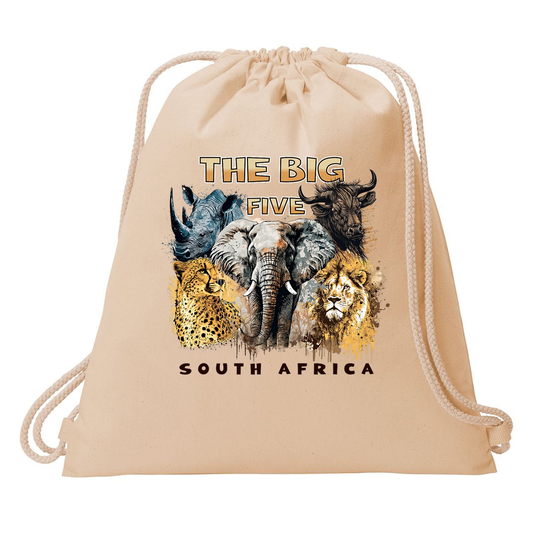 The Big Five South Africa South African Animals Drawstring Bag