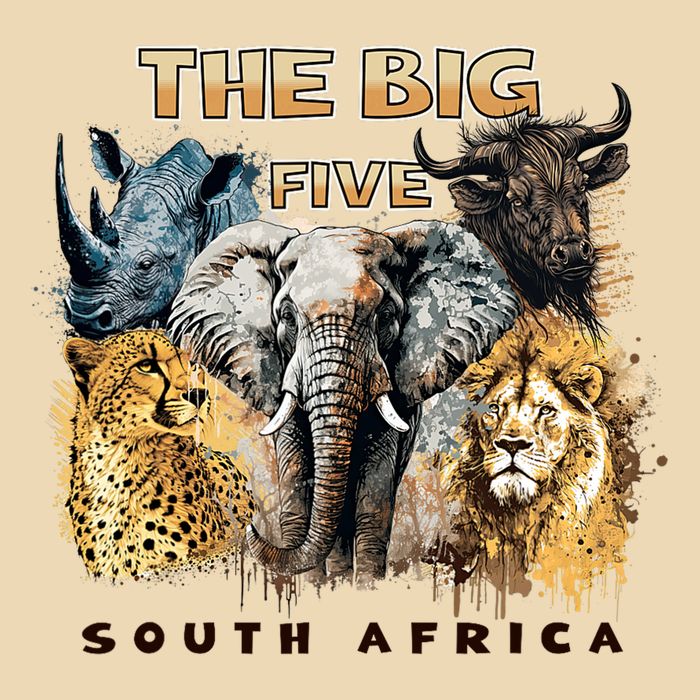 The Big Five South Africa South African Animals Drawstring Bag