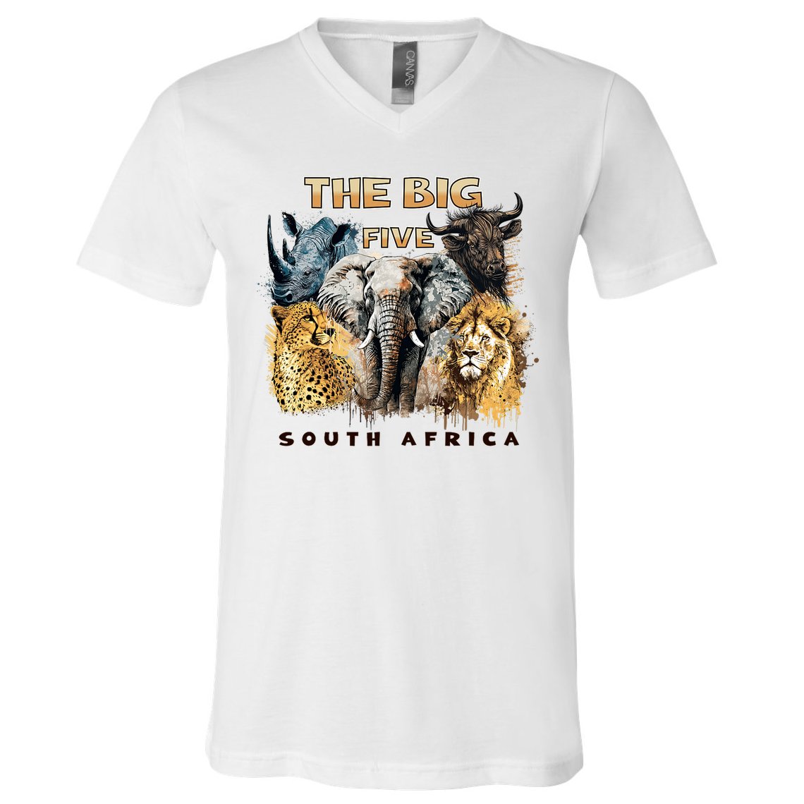 The Big Five South Africa South African Animals V-Neck T-Shirt