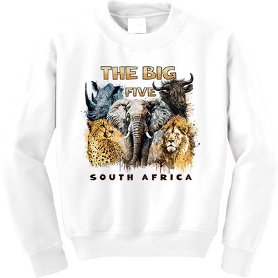 The Big Five South Africa South African Animals Kids Sweatshirt