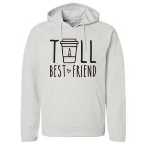 Tall Best Friend Funny BFF Matching Outfit Two Bestie Coffee Performance Fleece Hoodie