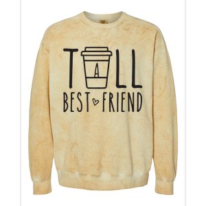 Tall Best Friend Funny BFF Matching Outfit Two Bestie Coffee Colorblast Crewneck Sweatshirt