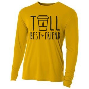 Tall Best Friend Funny BFF Matching Outfit Two Bestie Coffee Cooling Performance Long Sleeve Crew