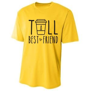 Tall Best Friend Funny BFF Matching Outfit Two Bestie Coffee Performance Sprint T-Shirt