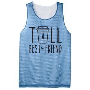 Tall Best Friend Funny BFF Matching Outfit Two Bestie Coffee Mesh Reversible Basketball Jersey Tank