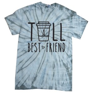 Tall Best Friend Funny BFF Matching Outfit Two Bestie Coffee Tie-Dye T-Shirt