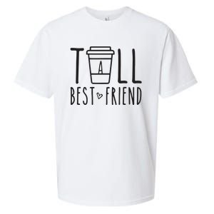 Tall Best Friend Funny BFF Matching Outfit Two Bestie Coffee Sueded Cloud Jersey T-Shirt