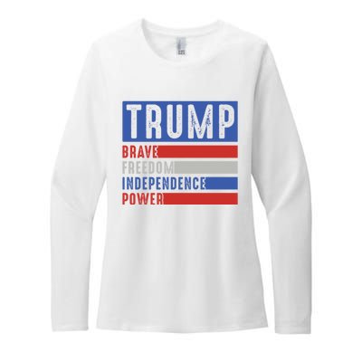 Trump Brave Freedom Independence Power Womens CVC Long Sleeve Shirt