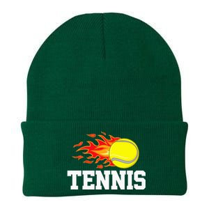 Tennis Ball Flame Tennis Player Knit Cap Winter Beanie