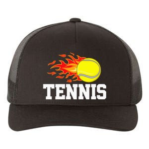 Tennis Ball Flame Tennis Player Yupoong Adult 5-Panel Trucker Hat