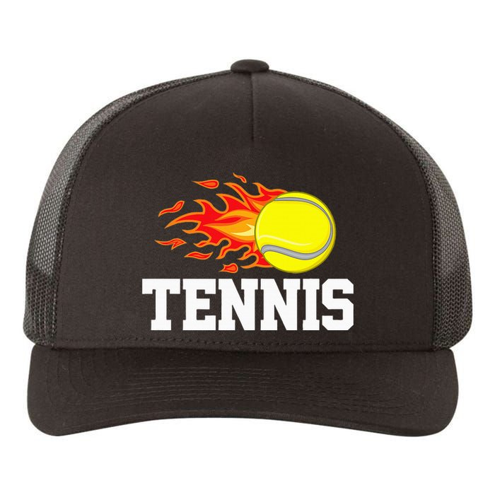 Tennis Ball Flame Tennis Player Yupoong Adult 5-Panel Trucker Hat