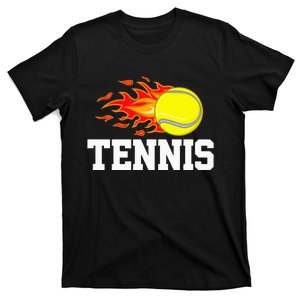 Tennis Ball Flame Tennis Player T-Shirt