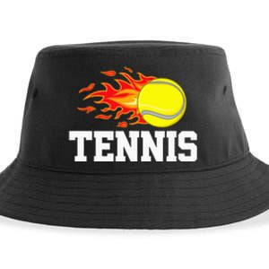 Tennis Ball Flame Tennis Player Sustainable Bucket Hat