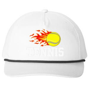 Tennis Ball Flame Tennis Player Snapback Five-Panel Rope Hat