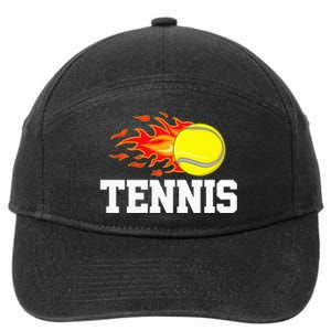 Tennis Ball Flame Tennis Player 7-Panel Snapback Hat