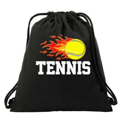 Tennis Ball Flame Tennis Player Drawstring Bag