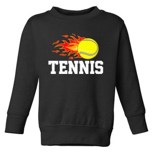 Tennis Ball Flame Tennis Player Toddler Sweatshirt