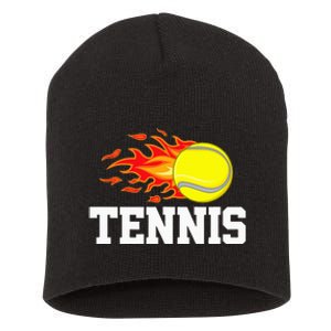 Tennis Ball Flame Tennis Player Short Acrylic Beanie