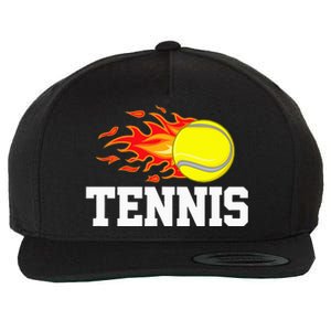 Tennis Ball Flame Tennis Player Wool Snapback Cap