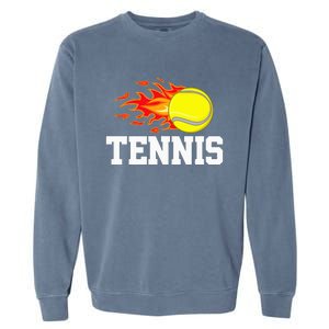 Tennis Ball Flame Tennis Player Garment-Dyed Sweatshirt