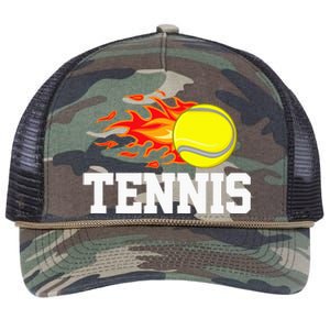 Tennis Ball Flame Tennis Player Retro Rope Trucker Hat Cap