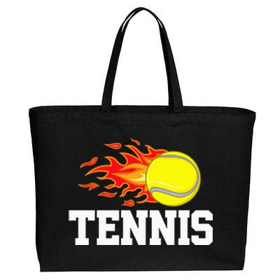 Tennis Ball Flame Tennis Player Cotton Canvas Jumbo Tote