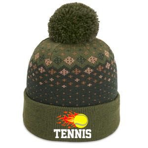 Tennis Ball Flame Tennis Player The Baniff Cuffed Pom Beanie