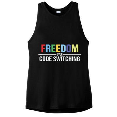 Tabitha Brown Freedom Over Code Switching Ladies PosiCharge Tri-Blend Wicking Tank