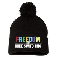 Tabitha Brown Freedom Over Code Switching Pom Pom 12in Knit Beanie