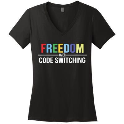 Tabitha Brown Freedom Over Code Switching Women's V-Neck T-Shirt