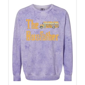 The Busfather Funny Bus Driver Colorblast Crewneck Sweatshirt