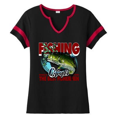 The Best Fishermen Fishing Only Club Ladies Halftime Notch Neck Tee