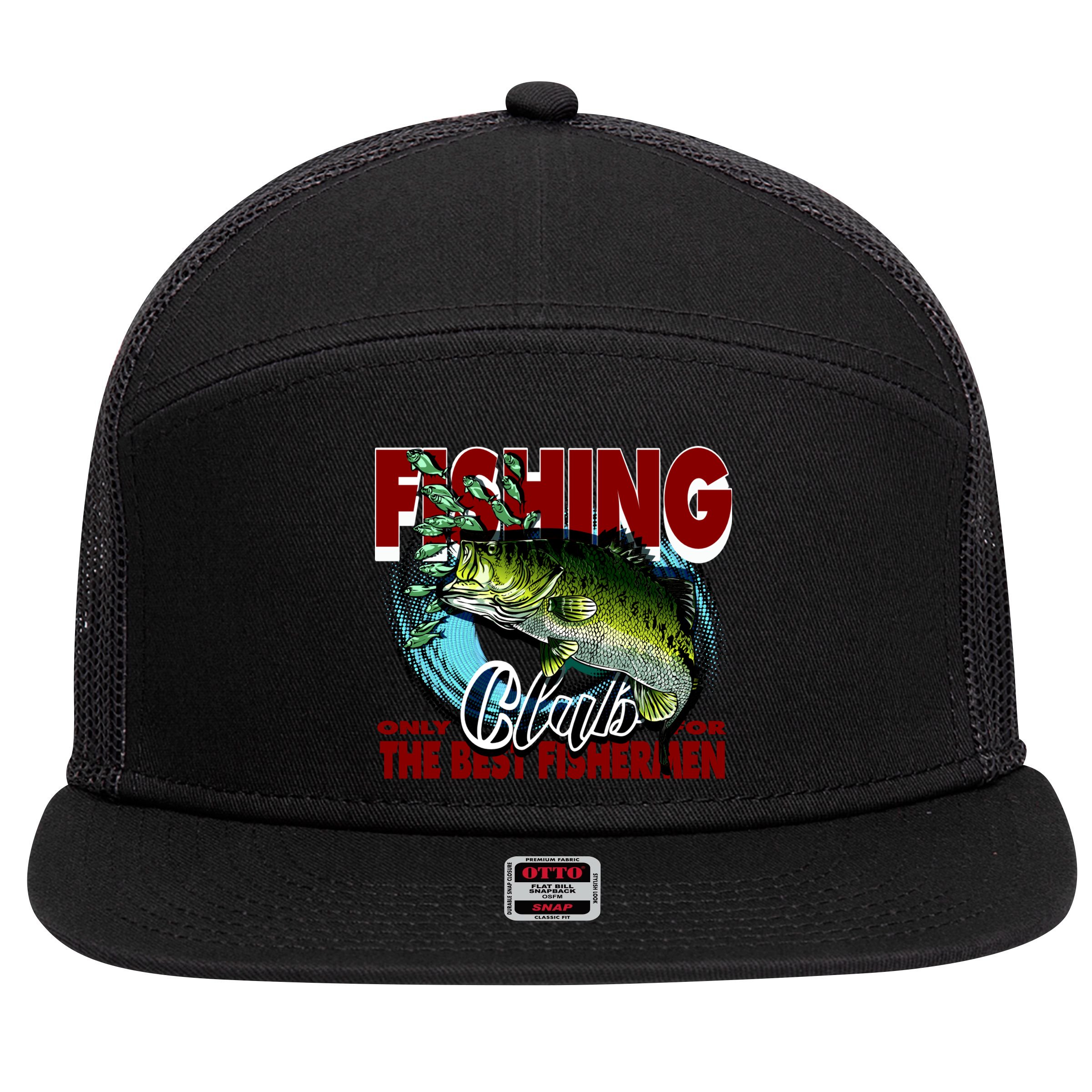The Best Fishermen Fishing Only Club 7 Panel Mesh Trucker Snapback Hat