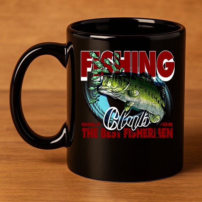 The Best Fishermen Fishing Only Club 11oz C Handle Ceramic Mug