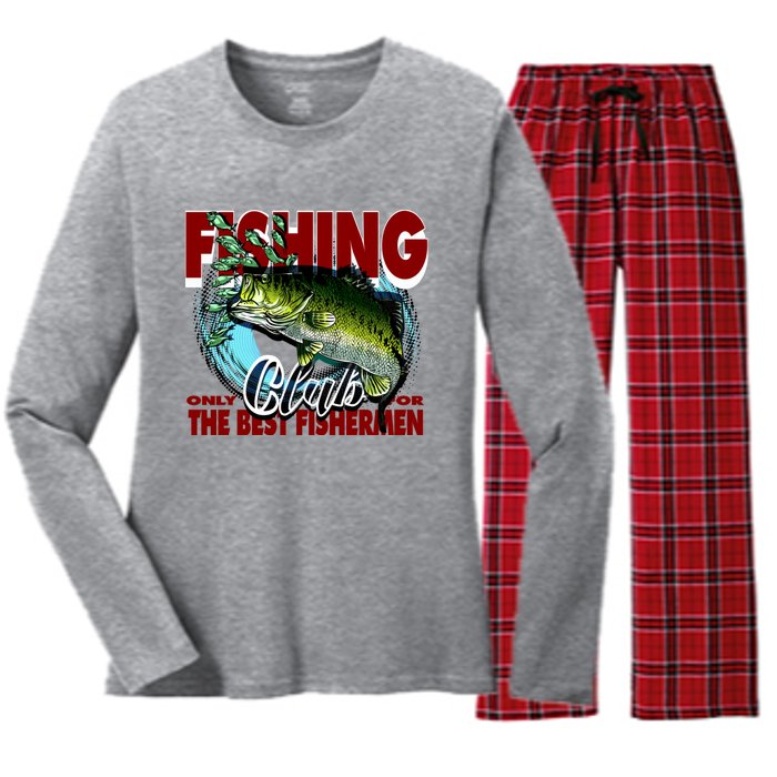 The Best Fishermen Fishing Only Club Women's Long Sleeve Flannel Pajama Set 